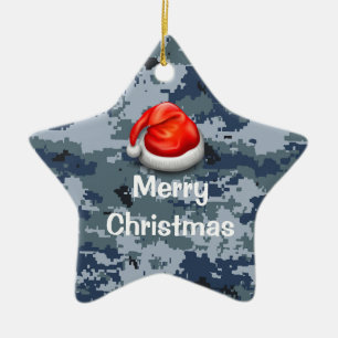 Blue Camo Star Joyeux ornement de Noël