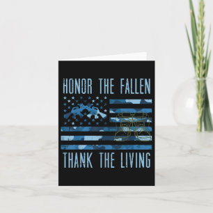 Blue Camo Us Flag Honour The Fallen Thank Living M Card