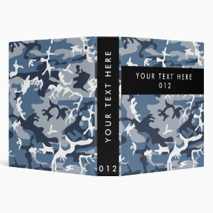 Blue Camo, Winter Camo, Snow Camouflage, Military Binder