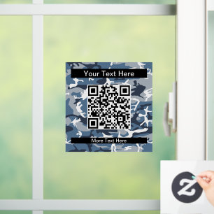 Blue Camo, Winter Camo, Snow Camouflage, Military Window Cling