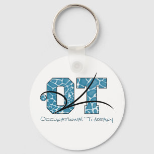 Blue Camo with scroll Keychain