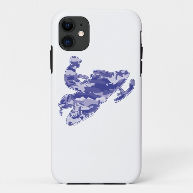 Blue Camoflage Snowmobiler Case-Mate iPhone Case (Back)