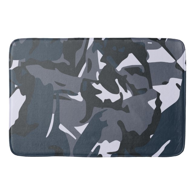 Blue Camou  Bath Mat (Front)