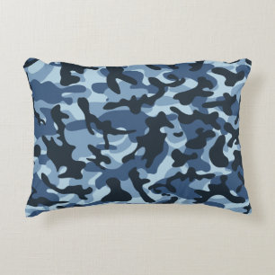 Blue Camouflage  Accent Pillow