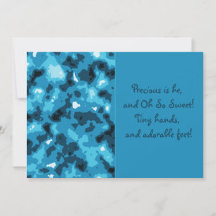 Blue Camouflage Baby Boy Birth Announcement