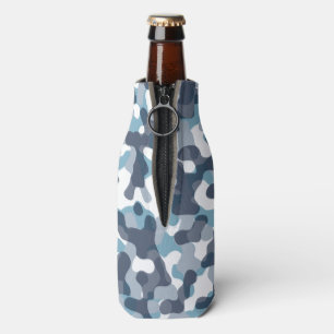 Blue camouflage bottle cooler