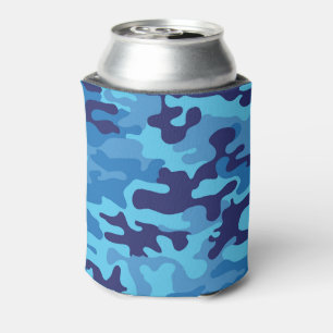 Blue Camouflage Can Cooler