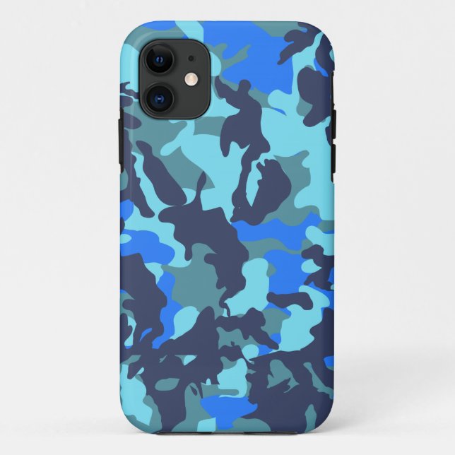 Blue Camouflage Case-Mate iPhone Case (Back)