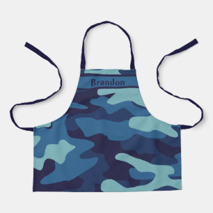 Blue Camouflage Cool Custom Kids Apron