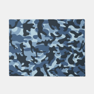 Blue Camouflage   Doormat