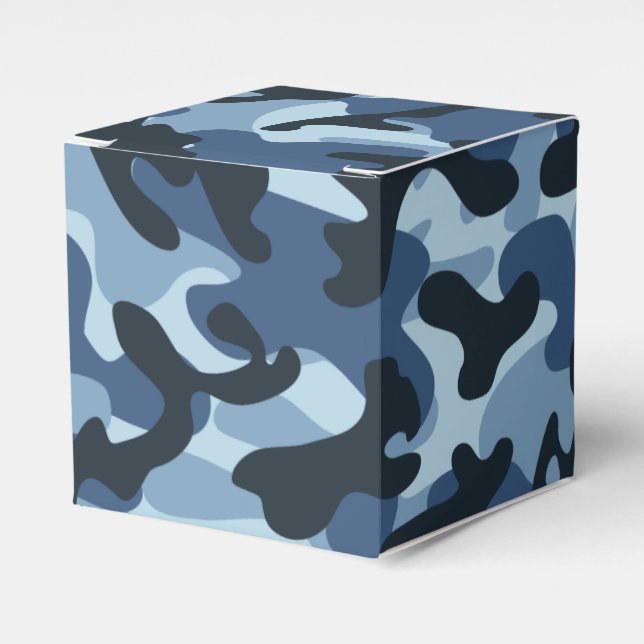 Blue Camouflage   Favor Box (Front Side)