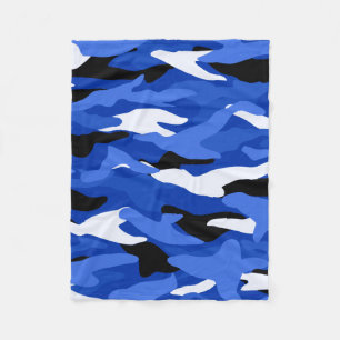 Blue camouflage fleece blanket