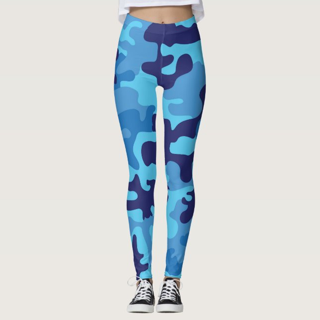 Blue Camouflage Leggings (Front)