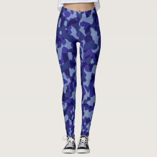 Blue camouflage leggings