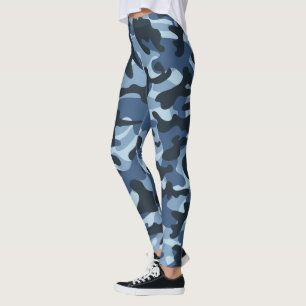 Blue Camouflage Leggings