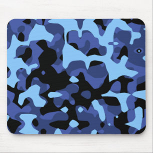 Blue camouflage mouse pad