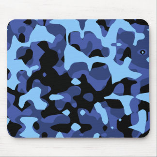 Blue camouflage mouse pad