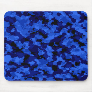 Blue Camouflage Mouse Pad