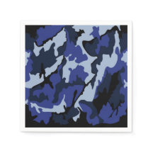 blue camouflage napkins