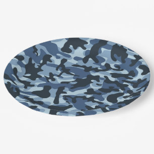 Blue Camouflage   Paper Plate