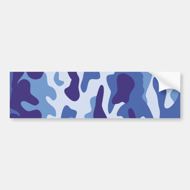 Blue camouflage pattern bumper sticker (Front)