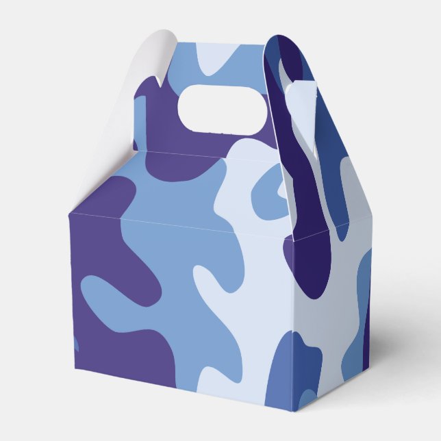 Blue camouflage pattern favor box (Back Side)