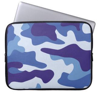 Blue camouflage pattern laptop sleeve