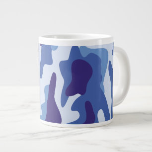 Blue camouflage pattern large coffee mug