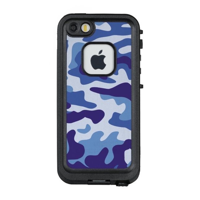 Blue camouflage pattern LifeProof iPhone case (Back)