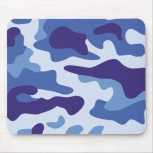 Blue camouflage pattern mouse pad