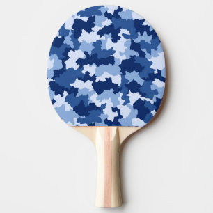 Blue Camouflage Pattern Ping Pong Paddle