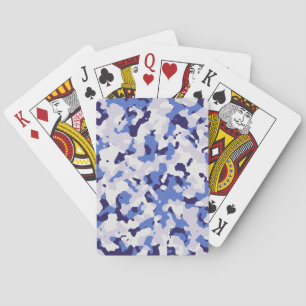 Blue camouflage pattern playing cards