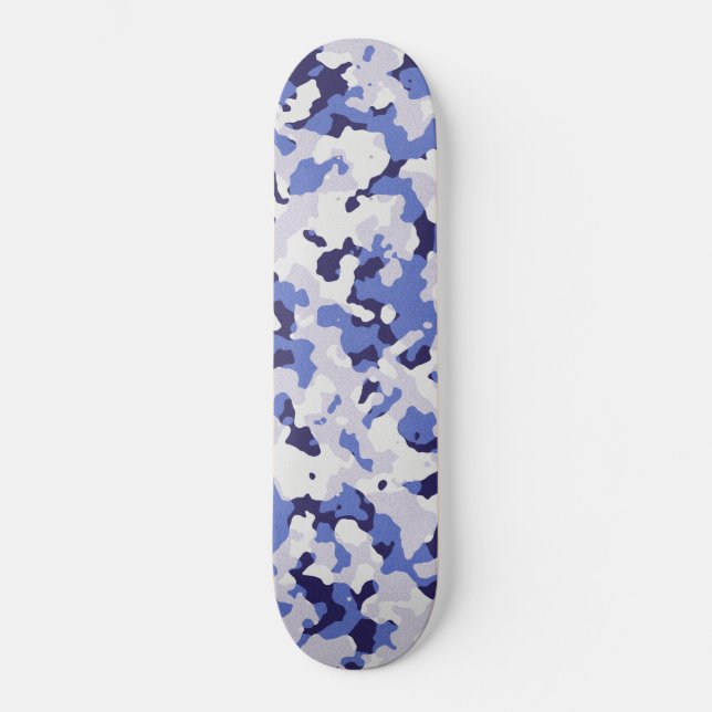 Blue camouflage pattern skateboard (Front)