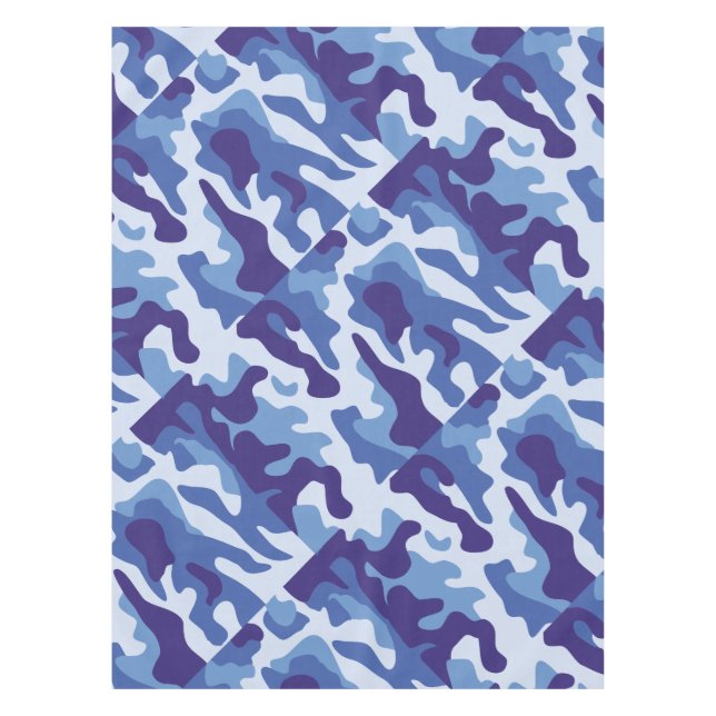 Blue camouflage pattern tablecloth (Front)