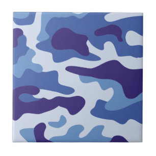 Blue camouflage pattern tile