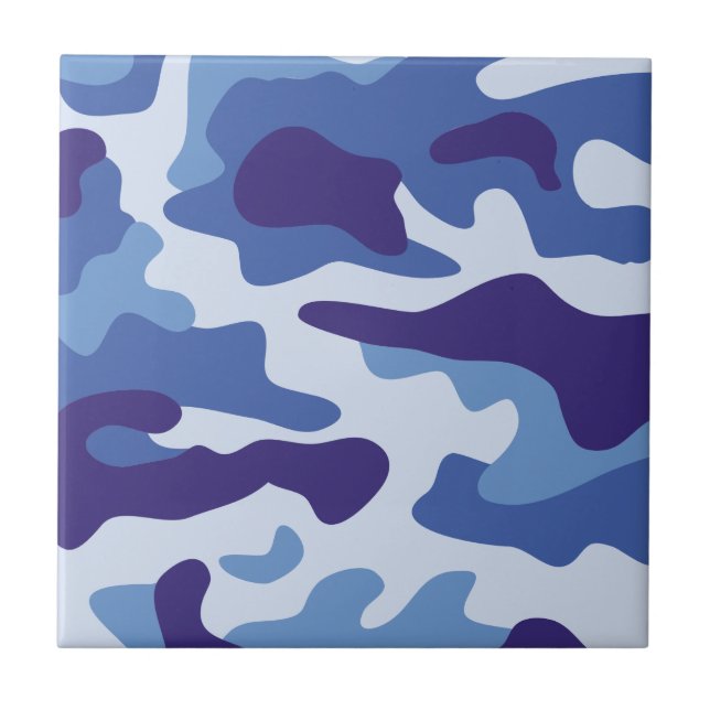 Blue camouflage pattern tile (Front)