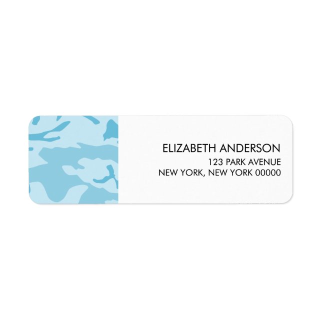 Blue Camouflage Return Address Labels (Front)