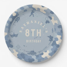 Blue Camouflage Soldier Army birthday