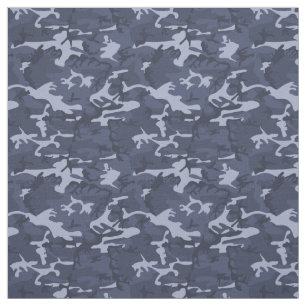 Blue Camouflaged Camo Military Urban Pattern Fabric