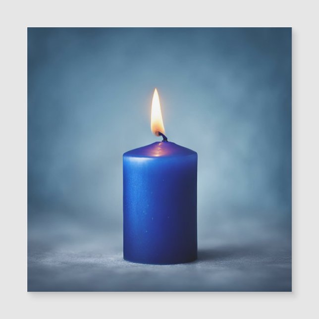 Blue Candle  Magnetic Invitation (Front)
