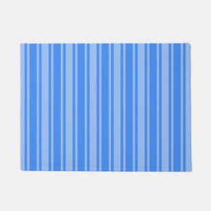 Blue candy stripes doormat