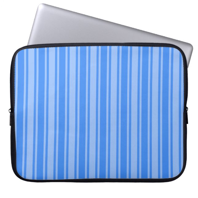 Blue candy stripes laptop sleeve (Front)