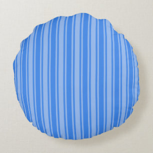Blue candy stripes round pillow