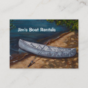 Blue Canoe Painting, Boat Rental Business Card