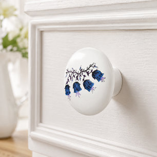Blue Canterbury Bells on Vine Flowers Drawer Pull
