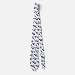 Blue Canterbury Bells on Vine Flowers Tie