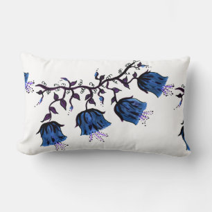 Blue Canterbury Bells Vine Fleurs Lumbar Coussin