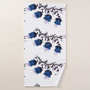 Blue Canterbury cloches sur Vine Fleurs serviette 