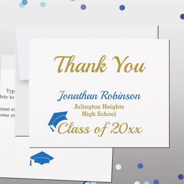 Blue Cap Graduation Thank You Card (Creator Uploaded)