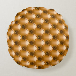 Blue Capitone Textile: Retro Background Round Pillow